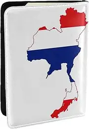 [JEJEA] Thailand Flag Map Print Travel Organizer Credit Cards Case Passport BookPassport Holder Cover Wallet forTraveling,, Black, One Size