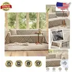 Elegant Non-Slip Chenille Sofa Cover - Herringbone Geometric for 3 Cushion Sofas