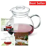 Heat Resistant Borosilicate Glass Tea Kettle - 1.5 Quart Capacity for Parties