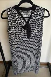 NWT Ivanka Trump Black & White Patterned Dress Size Medium