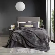 Renee Taylor Heston Blanket 480GSM Velvet Sherpa Bedding Graphite