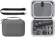 for DJI Osmo Mobile 7P Case, PU Leather Portable Storage Case for DJI Osmo Mobile 7/7P, Travel Shoulder Bag for DJI OM 7 Smartphone Gimbal Stabilizer Accessories (Gray)