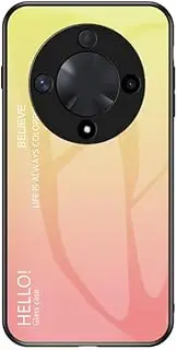 Compatible with Oppo Find X6 5G / Find X6 Pro 5G Case,3-Layer Combination (PC Glass Back Panel+TPU Silicone) Anti-Drop Phone Case Cover Yellow