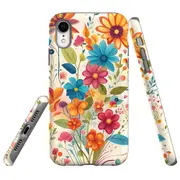 For iPhone XR Tough Protective Cover, Floral Symphony
