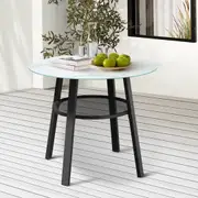 Livsip Outdoor Patio Marble Round Table Furniture Indoor Garden Dining Desk Sintered Stone