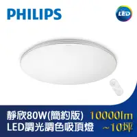 在飛比找momo購物網優惠-【Philips 飛利浦】靜欣80W簡約 LED調光調色吸頂