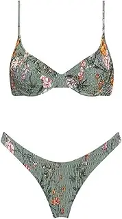 [N\P] NP Push Up Bikini Set Women Triangle Bikinis Swimwear Ruched Biquini Green