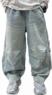 [Generic] Jeans Pants for Boys Elastic Waist Casual Summer Leisure Style Loose Cute Fashion Comfy Fashion Toddler Trousers
