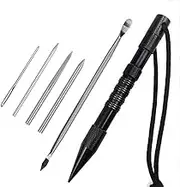 Marlin Spike with Lacing Needles, Lacing Stitching Needles and Knotter Tools Fids for Paracord or Leather Work Stainless Steel Paracord zzhugyin (Black - 6pcs)