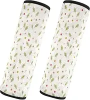 Car Seat Belt Pads Covers 2 Piecing Breathable Car Safety Seat Belt Strap Shoulder Pad Camera Bag Strap Cover Car Accessories for Adults and Kids M Flower Winter (1)