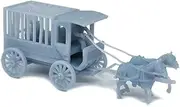 Outland Models Train Layout Old West Horse Carriage Prisoner Wagon 1:87 HO Scale
