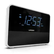 Alarm Clock Radio Bluetooth V5.2 Speaker with HD Sound and Bass,Blue Display
