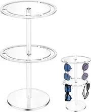 [Generic] Sunglass Rack Holder | Eye Glasses Rack Organizer Rotating Display Stand with 2 Layer | Sunglasses Stand Display, Eyeglass Display Stand for Watches, Reading Glasses, Bracelets