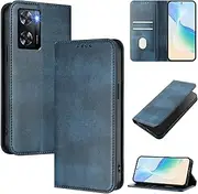 Cover Compatible with Oppo A77 4G / A77s 4G case,Compatible with Oppo A57 5G / A57 4G / A57s 4G / A57e 4G Card Slotting Wallet Phone Leather Case Blue