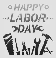 10"x10" Clear Plastic Stencil - Labor Day (SN15)