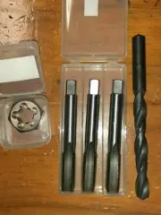 UNF 7/8" X 14 RH HSS HAND TAP Set taper inter bottom +HSS Die Nut+tapping Drill