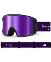 LECAGE Magnetic OTG Ski Goggles HD Anti Fog Snowboard Goggles Purple & Black