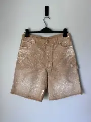 Heron Preston Powder Wash Hammer Shorts - Size Small - Brown - NEW