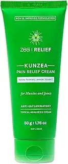 [Zea Relief] Kunzea Pain Relief Cream, 50 g – Natural Anti-Inflammatory Formula for Muscle, Joint & Nerve Pain – Enriched with Vitamin E, Rosemary & Tasmanian Lavender – Sore Muscle & Arthritis Relief