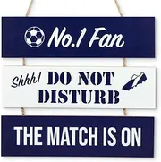 Football Fan Hanging Sign - Great Gift For Football Fans - Man Cave Sign Gift - Multiple Team Colours Available (Navy/White)