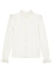 Isabel Marant étoile Jatedy Ruffled Cotton-blend Blouse - White - 38 (UK10 / S) 38 (UK10 / S)