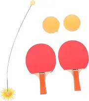 1 Set Elastic Shaft Table Tennis Trainer Practice Kit Includes Rackets Balls Base Present for Beginners Random Color