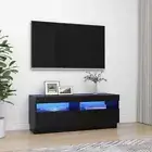 TV Cabinet Black Chipboard Modern Living Room Entertainment Center Rack Stand