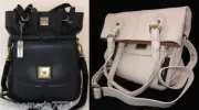 DKNY Soft Leather Turnlock Bag Purse Tote Sac Ivory Black New Authentic