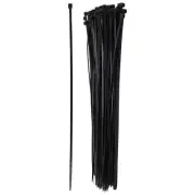 100 x Thin Black Cable Tidy Ties Zip Ties Cord Strap Wrap 200mm x 3mm E1Z15418