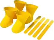 Silicone pet rain Boots, cat and Dog Walking Shoe Covers, Foot Covers, pet Outdoor Silicone Soft Soled rain Boots, Foot Covers (Yellow, M)