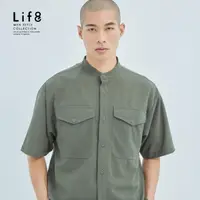 在飛比找momo購物網優惠-【Life8】EVENLESS 耐皺紗 雙口袋 短袖襯衫(7