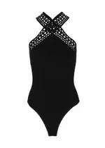 Alaïa Vienne Stretch-knit Bodysuit - Black - 40 (UK12 / M) 40 (UK12 / M)