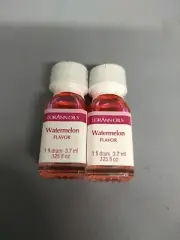 2 LorAnn Gourmet Super Strength Flavor Food Flavoring Bottles 3.7ml Watermelon
