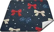 Red White and Blue Bow Independence Waterproof Picnic Table Large Indoors Park Blankets Waterproof Foldable for Ground Picnic Items alfombra de Picnic