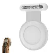 Holder Case Compatible for Airtag Tracker AirTag Case with Brooch Clip for Clothes Kids-White