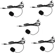 ERINGOGO 5pcs Clip-on Microphone for Phone Live Broadcast Microphone Sound Pvc Material Black Interview Use