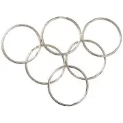 J.Burrows Split Key Rings 51mm Silver 10 Pack
