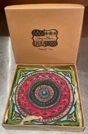 Romy & Clare Tile "Eternity" Handcrafted Decorative Boho Hippie 5.5 Tile NIB