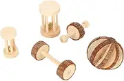 5Pcs Hamster Chew Toy, Hamster Wooden Toy Combination Pet Playing Toy, Small Animal Molar Toys Teeth Care Wooden Accessories for Rabbit Bunny Chinchilla Squirrels Rodents