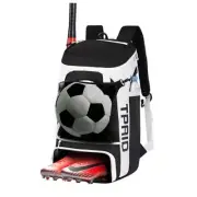 Sturdy Soccer Bag, Soccer Backpack with Shoes Compartment for Soccer Ball Black