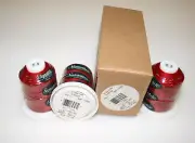 polyester 69 sunstop uv thread box of 3 cones of 360 yards each color logo red