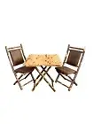 Phat Tommy Hickory Wood Dining Table Set for 2