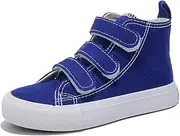 [OPOEE] Boys and Girls High Top Children's Canvas Shoes Solid Color Sticky Button Casual Shoes Start School Season Little White Shoes Fashion Sneakers Shoes