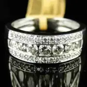 3 Ct Round Cut Real Moissanite Men's Promise Band Ring Real 925 Sterling Silver