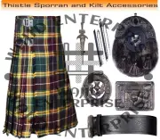 Buchanan Muted Tartan 8 Yard Kilt - Scottish Men Custom Size Kilt & Accessories