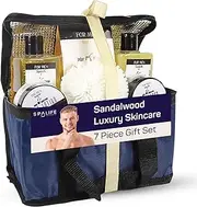 Spa Life All Natural Bath and Body Luxury Spa Gift Set Basket (Mens Sandalwood)