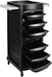 Salon Trolley Salon Storage Cart Hairdressing On Wheels Salon Tool Lockable Beauty Cart for Salon Beauty Spa 7 Tiers 6 Trays
