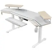 Eureka Wing-Shaped Sit Stand Desk White