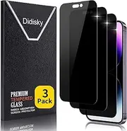 [3 Pack] Privacy Tempered Glass Screen Protector for iPhone 14 Pro 6.1'',(Not for iPhone 14 Pro Max) Anti-Spy, Easy to Install, 9H Hardness, No Bubbles, High Definition, Case Friendly