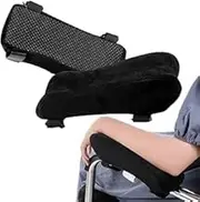 Ergonomic Armrest Pads, Thick Memory Foam Arm Pads, Arm Rest Pad Covers Elbow Cushioning and Relieve Pressure, Elbow Support Cushion for Computer, Gaming and Desk Chairs, 2 Pack (Black, 25*10*7/5cm)